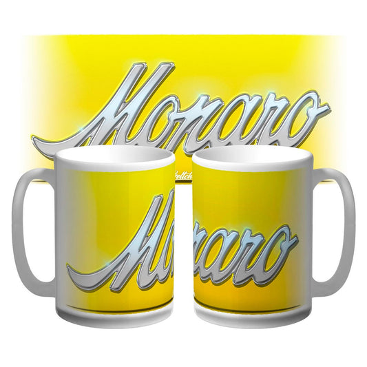 YELLOW MONARO BADGE COFFEE MUG