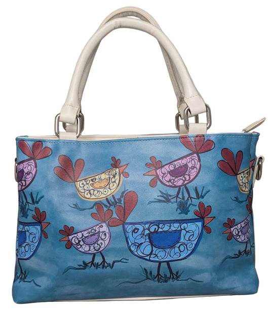 COLOURFUL CHICKENS TOTE