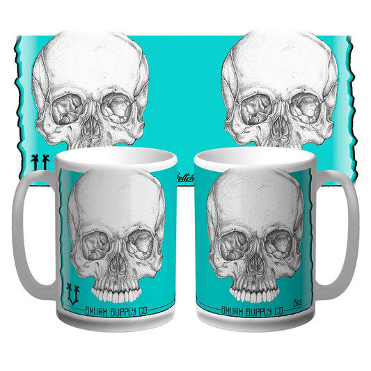 SMVRK SKULL TEAL MUG