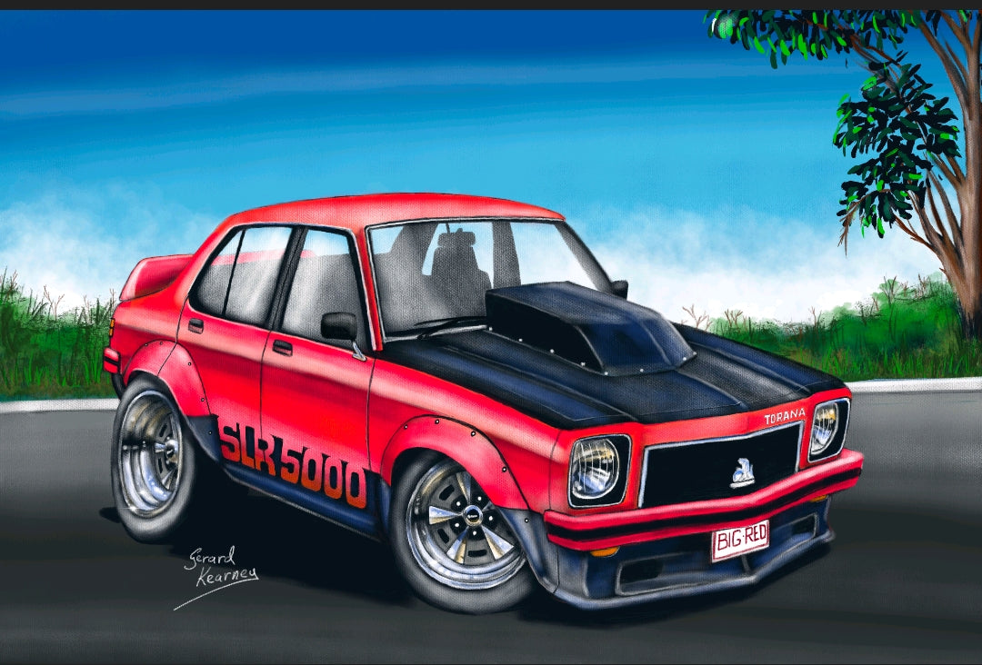 SLR TORANA RED  STUBBY COOLER