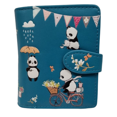 PANDA MANIA SMALL LADIES WALLET TEAL