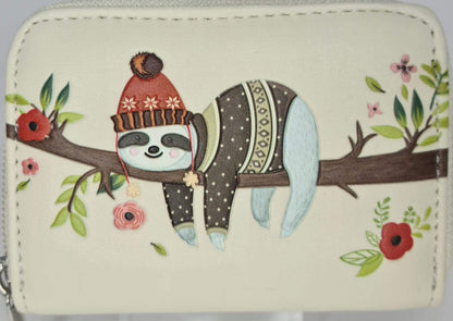 CHILLIN SLOTH COIN PURSE CREAM