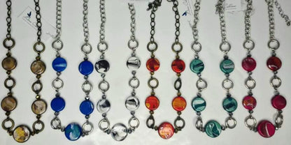 ASSORTED 10 PC PAPAYA BUTTONS NECKLACE