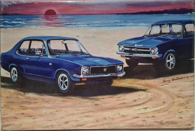 TWO BLUE TORANA'S CANVAS PRINT 20CM X 30CM